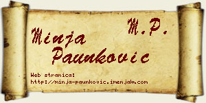 Minja Paunković vizit kartica